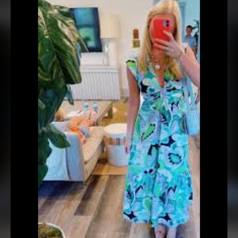 Steve Madden Teal Green Cutout Multicolor Maxi Dress M - Picture 12 of 12